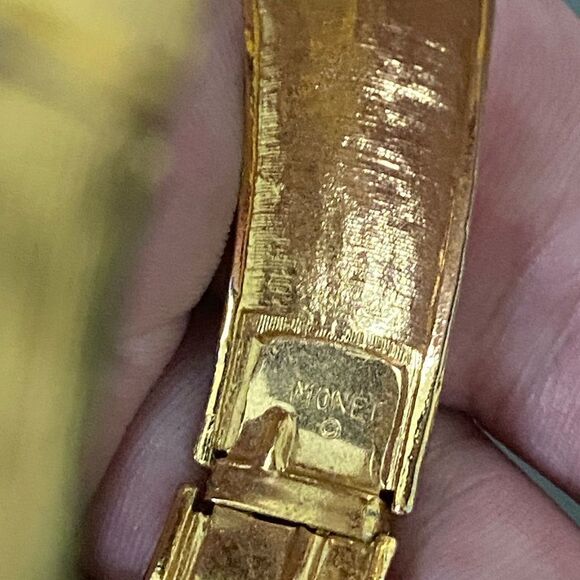 Vintage Monet Brushed Gold Clamper Bracelet - Picture 4 of 4